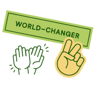 Hands celebrating learning icon